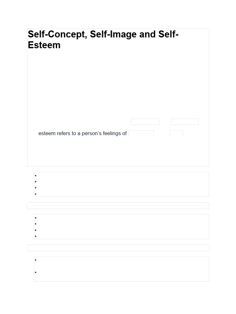 Understanding Self Concept And Self Esteem Pdf Self Esteem Self