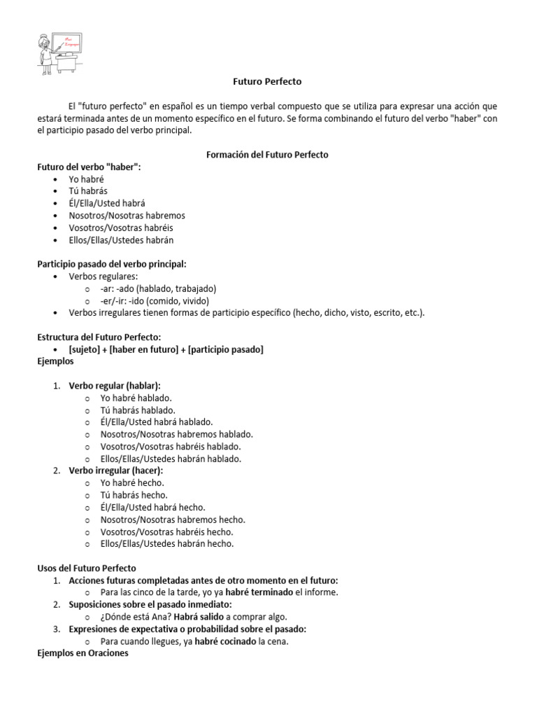 Futuro Perfecto: Formación y Ejemplos | PDF | Verbo | Relaciones ...