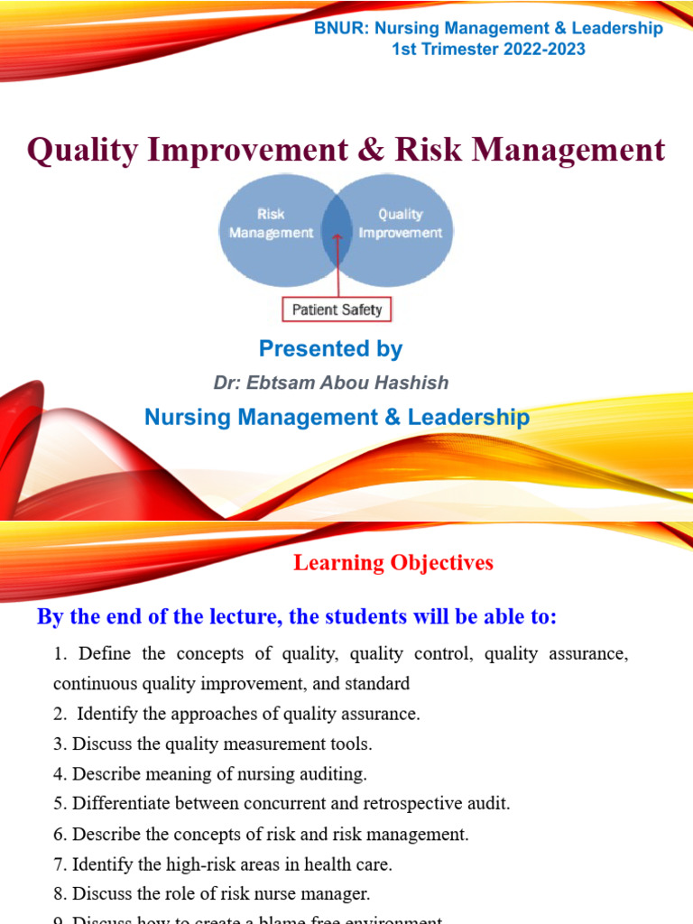Nursing Quality and Risk Management Insights | PDF | Risk | Risk Management