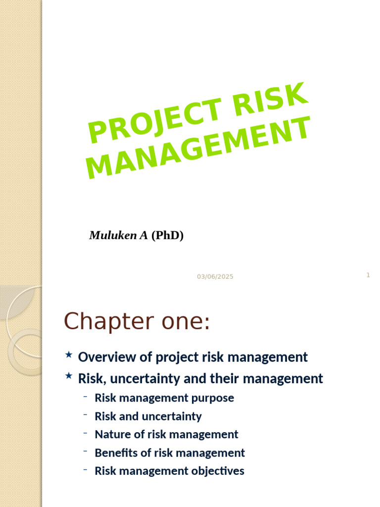Project Risk Management Overview | PDF | Risk | Risk Management