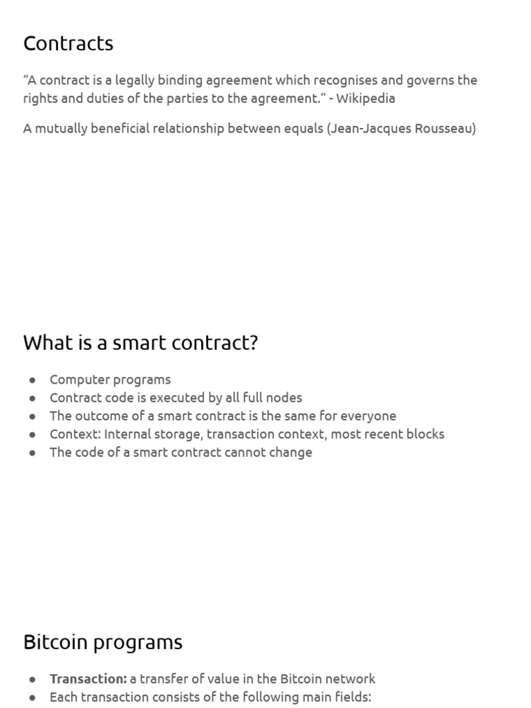Ethereum Smart Contracts Overview | PDF | Boolean Data Type | Bitcoin