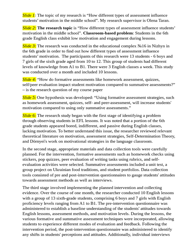 Impact of Assessments on Student Motivation | PDF | Educational ...