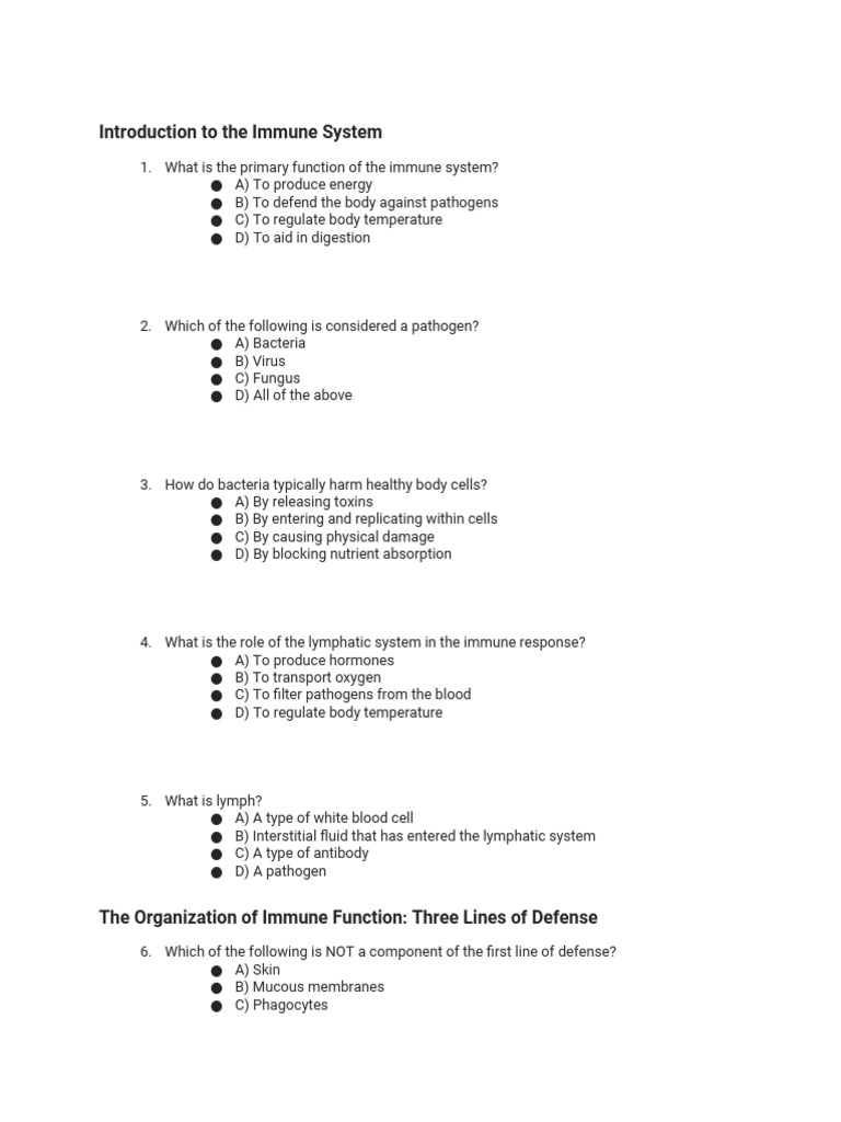 Overview of the Immune System | PDF | Immune System | Adaptive Immune ...