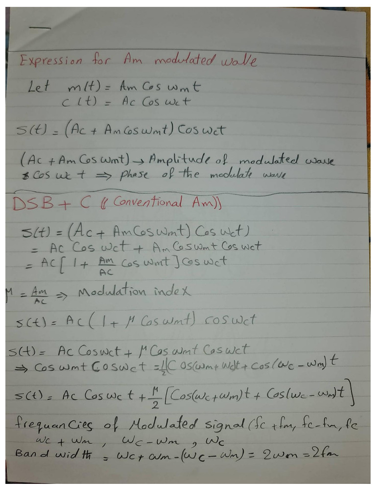 Amplitude Modulation Comm1 | PDF