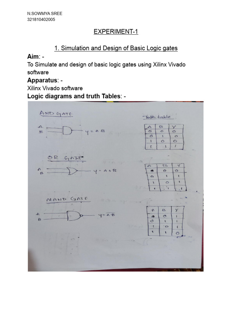 Logic Gate Design in Vivado | PDF