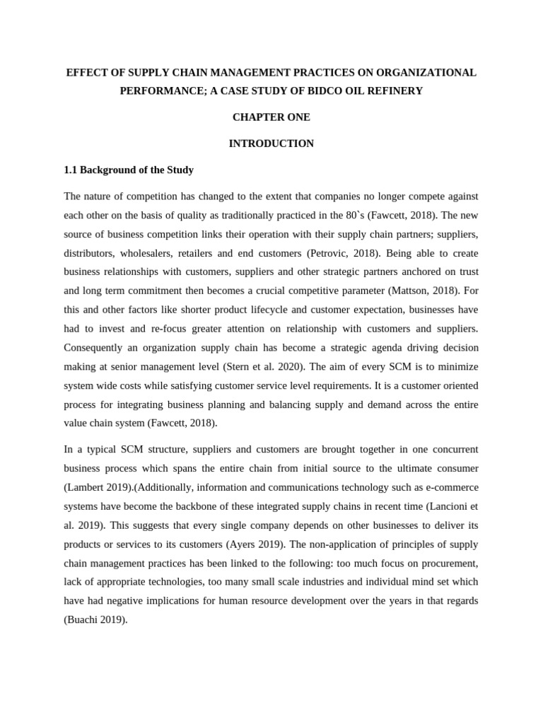 Supply Chain Management Impact on Performance | PDF | Supply Chain ...