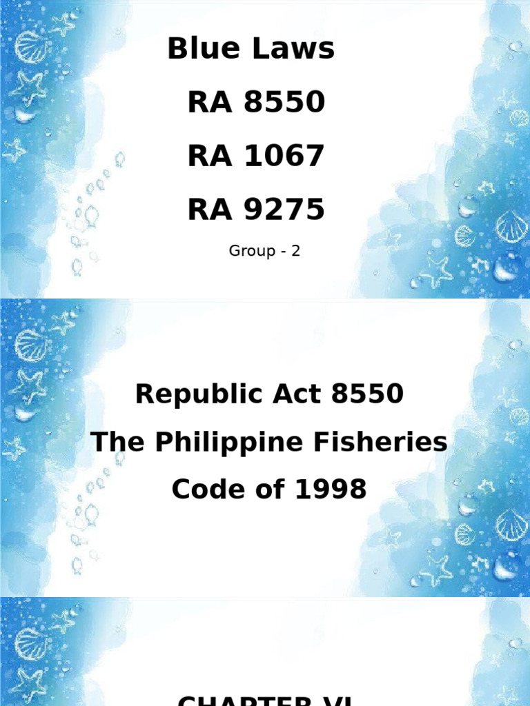 Prohibited Acts Under RA 8550 | PDF | Fish | Marine Biology