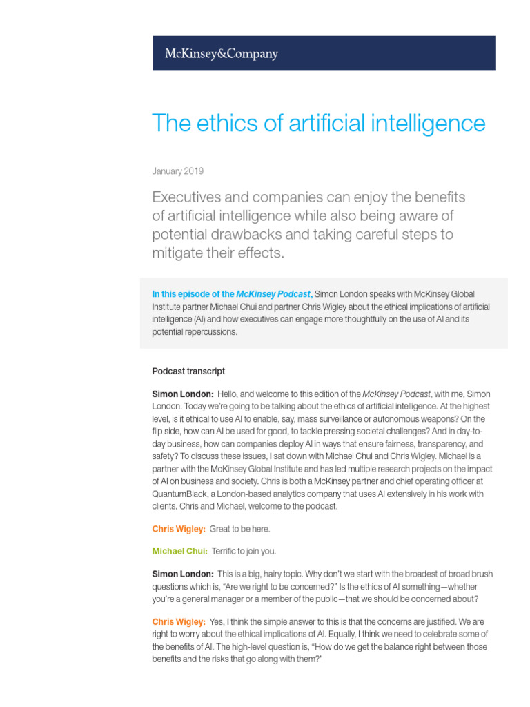 Ethical AI: Balancing Benefits and Risks | PDF | Artificial ...