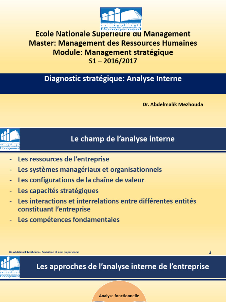 Analyse interne en management stratégique | PDF | Chaîne de valeur ...