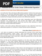 Solution of First Order Linear Differential Equation