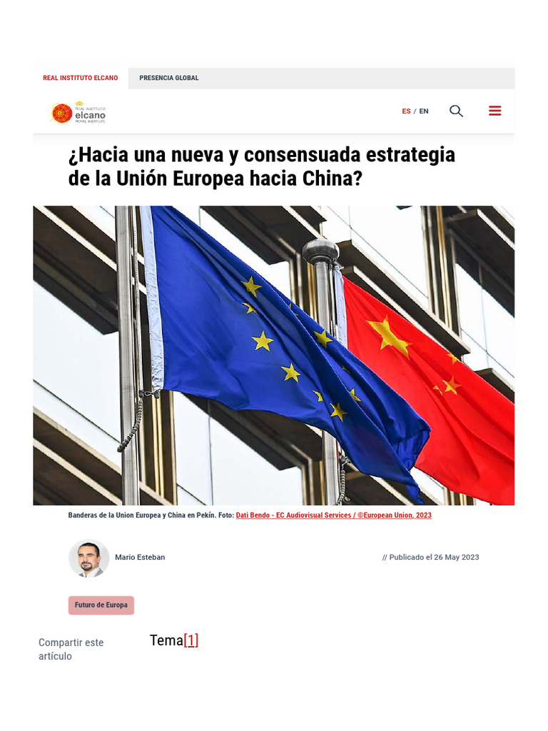 ¿Hacia Una Nueva y Consensuada Estrategia de La Unión Europea Hacia ...