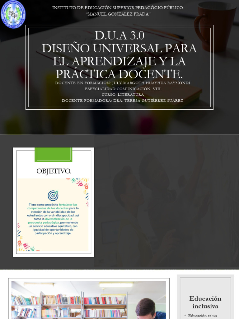 Principios del DUA en Educación Inclusiva | PDF | Aprendizaje | Plan de ...