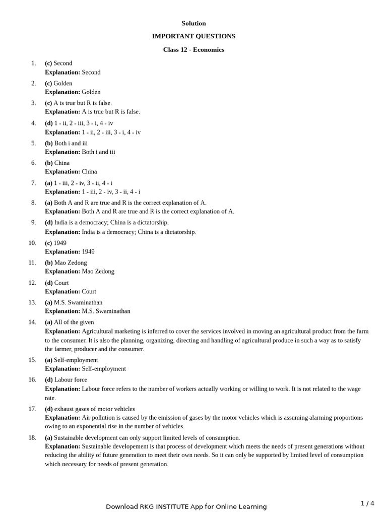 RKG Indian Eco Imp Q Part 2 Sol | PDF | Agriculture | Infrastructure