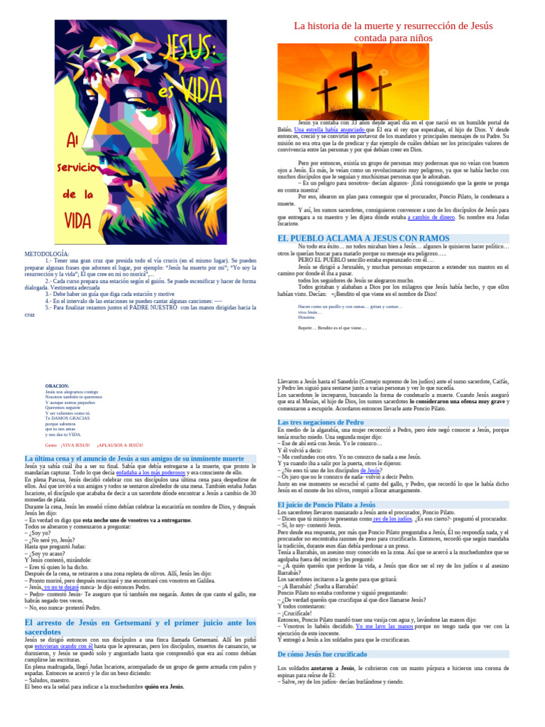 La Pasion de Jesús para Niños UE 2022 | PDF | Jesús | Última cena