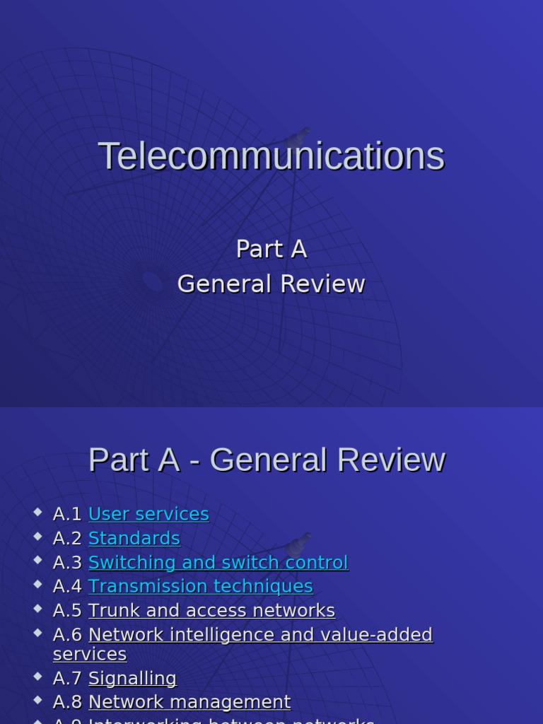 Telecommunications Overview and Services | PDF | Telephony ...
