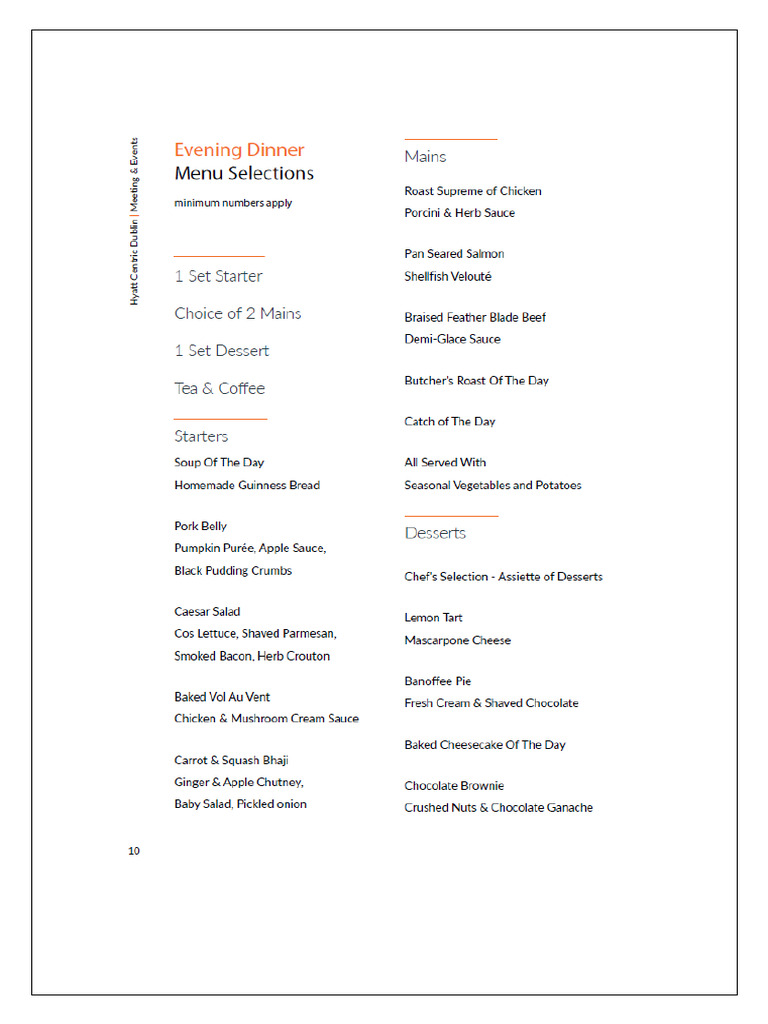 Banqueting Dinner Menu DDR | PDF