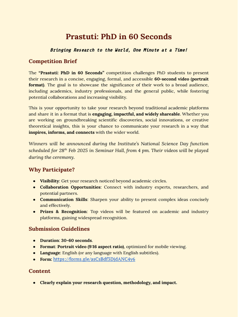 Prastuti: PhD in 60 Seconds Competition | PDF | Human Communication ...