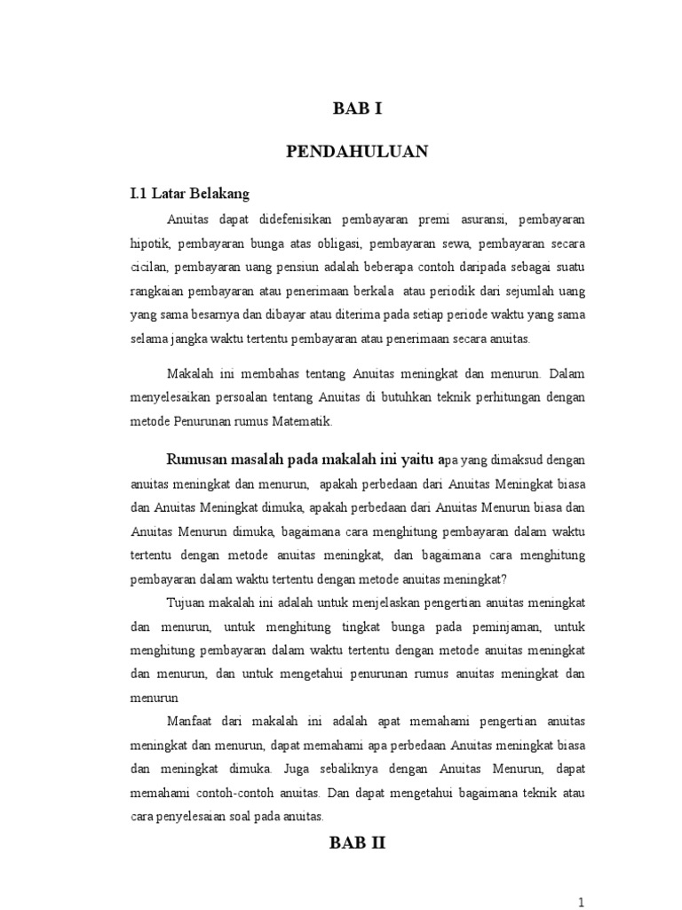 Anuitas Meningkatt Y