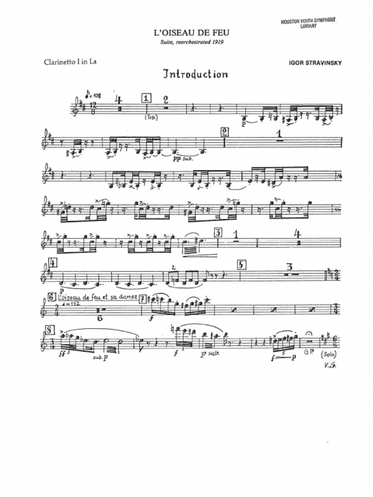 Clarinet 1 - The Firebird Suite | PDF