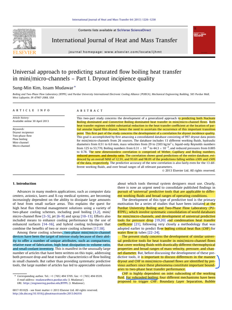 Predicting Dryout in Mini/Micro-Channels | PDF | Heat Transfer | Boiling