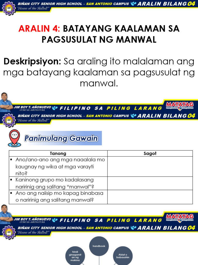 Piling Larang Aralin 4 | PDF