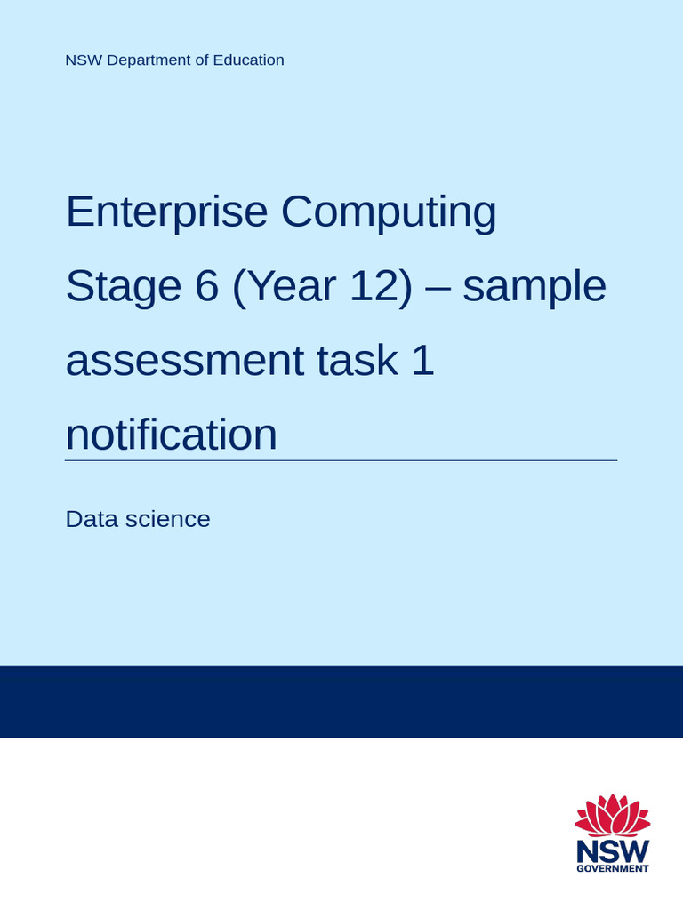 Year 12 Data Science Assessment Task | PDF | Spreadsheet | Data
