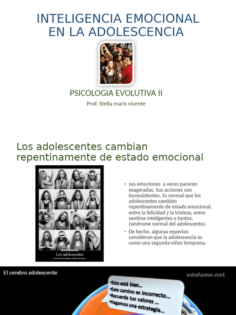 Inteligencia Emocional en Adolescentes D | PDF | Las emociones ...