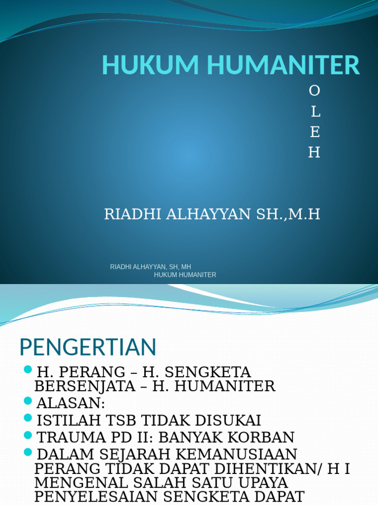 Prinsip dan Tujuan Hukum Humaniter | PDF