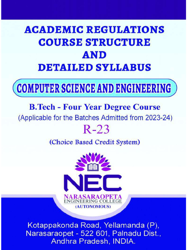 B.Tech Academic Regulations R23 Overview | PDF | Academic Degree ...