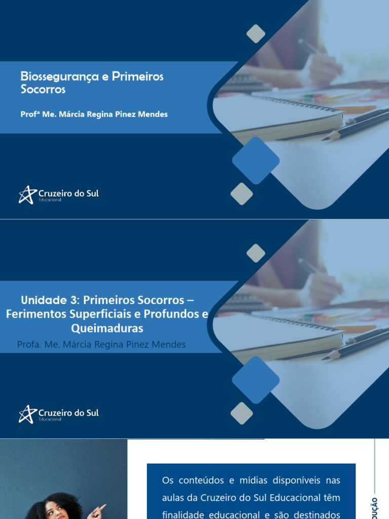 Aula 3. Biossegurança e Primeiros Socorros - Márcia Pinez 1 | PDF ...