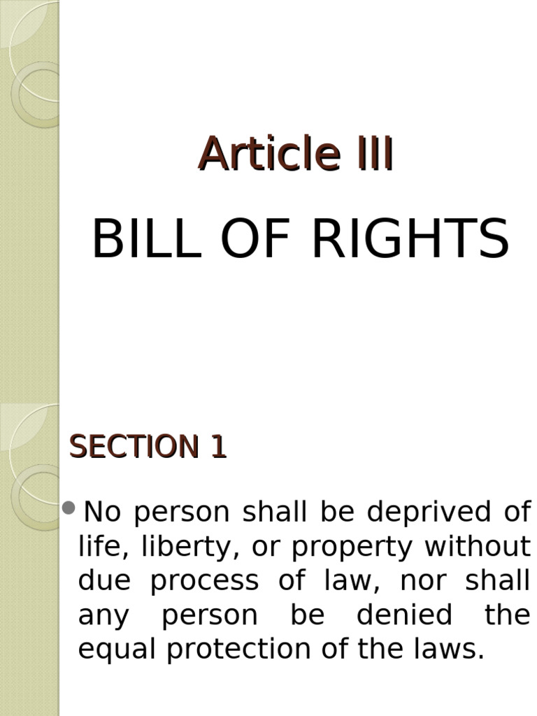 Philippine Bill of Rights Overview | PDF | Search And Seizure | United ...