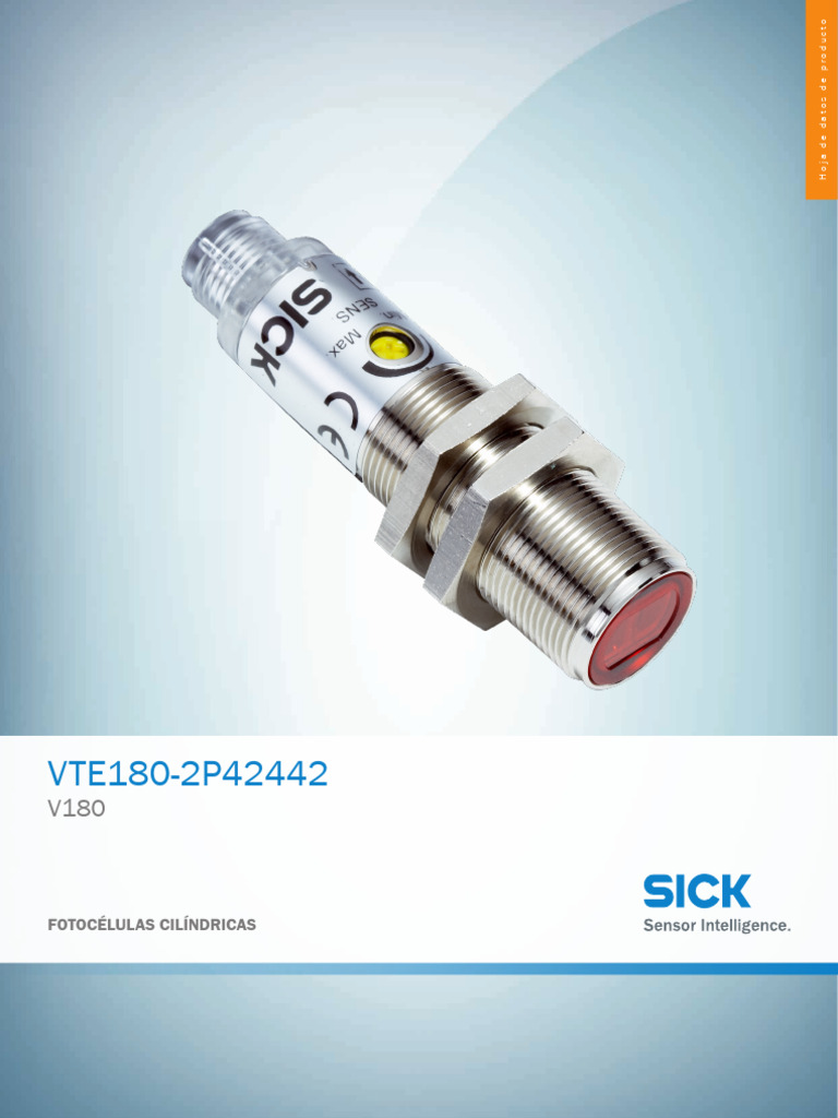 Fotocélulas Cilíndricas VTE180-2P42442 | PDF | Conector eléctrico | Óptica