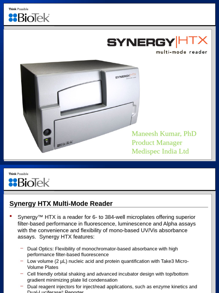 Synergy HTX Multi-Mode Reader Overview | PDF | Scientific Techniques ...