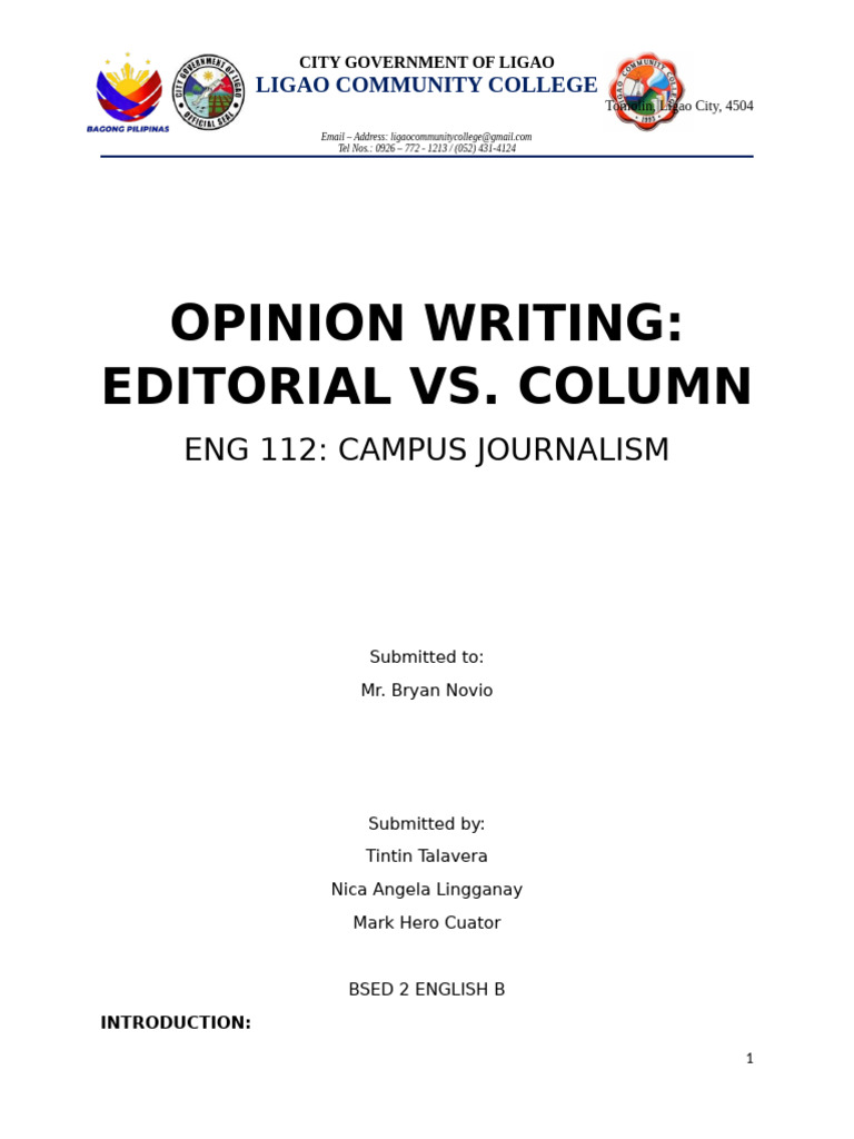 Opinion Writing Pdf Thought Argument