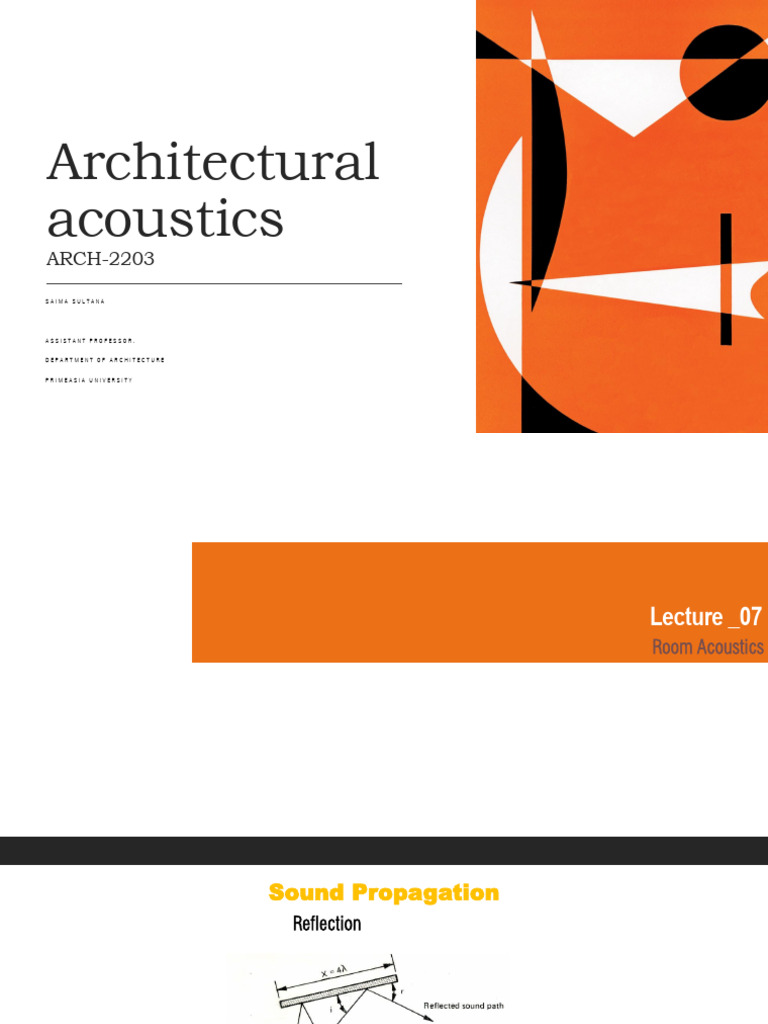 Room Acoustics: Design and Principles | PDF | Reflection (Physics) | Sound