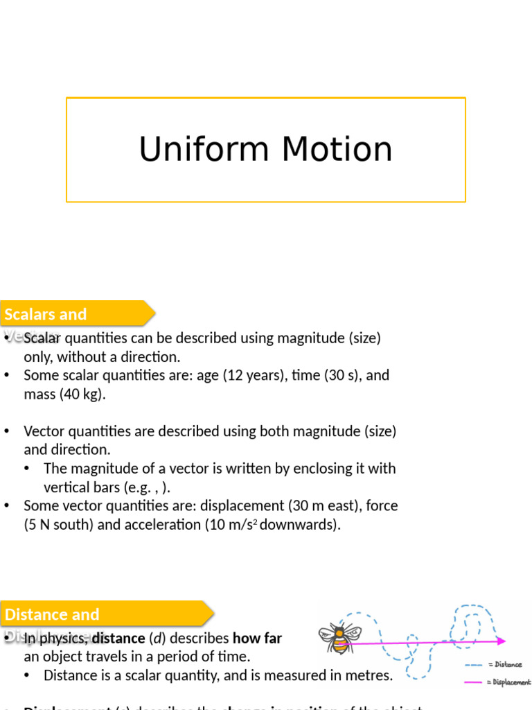 05.01 Uniform Motion | PDF | Speed | Velocity