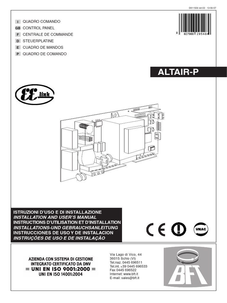 Manual de Uso e Instalação Altair P | PDF