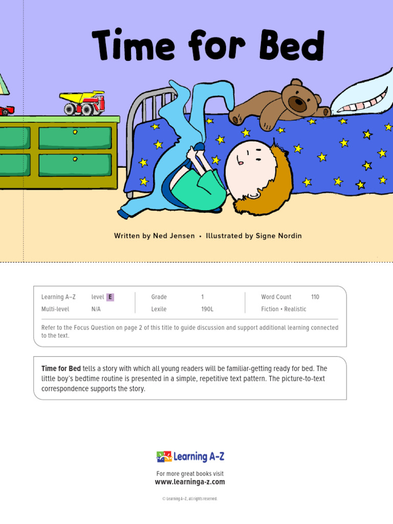 Time for Bed: A Bedtime Routine Story | PDF