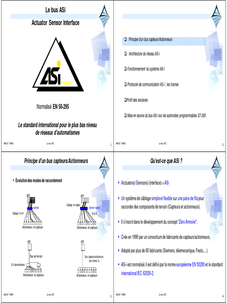 Fonctionnement du bus ASI en automatisme | PDF | Technologies de l ...