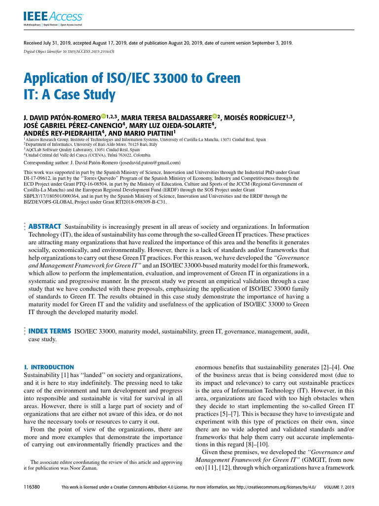 Application of ISO IEC 33000 To Green IT A Case Study | PDF | Audit ...