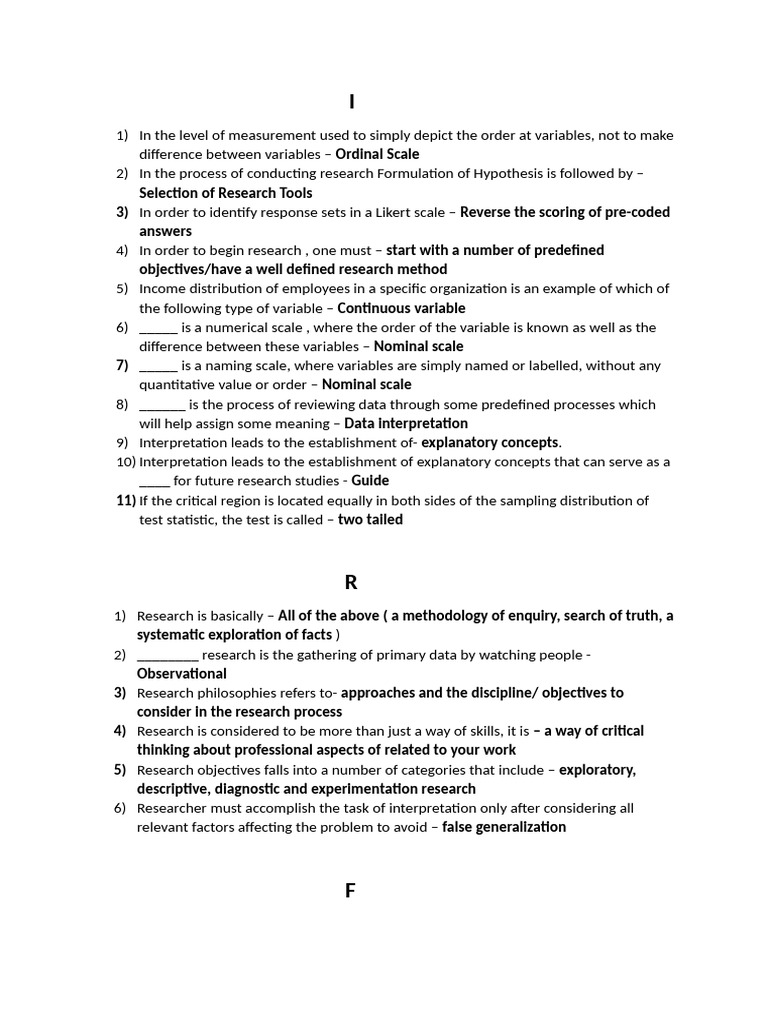 Research | PDF | Methodology | Level Of Measurement