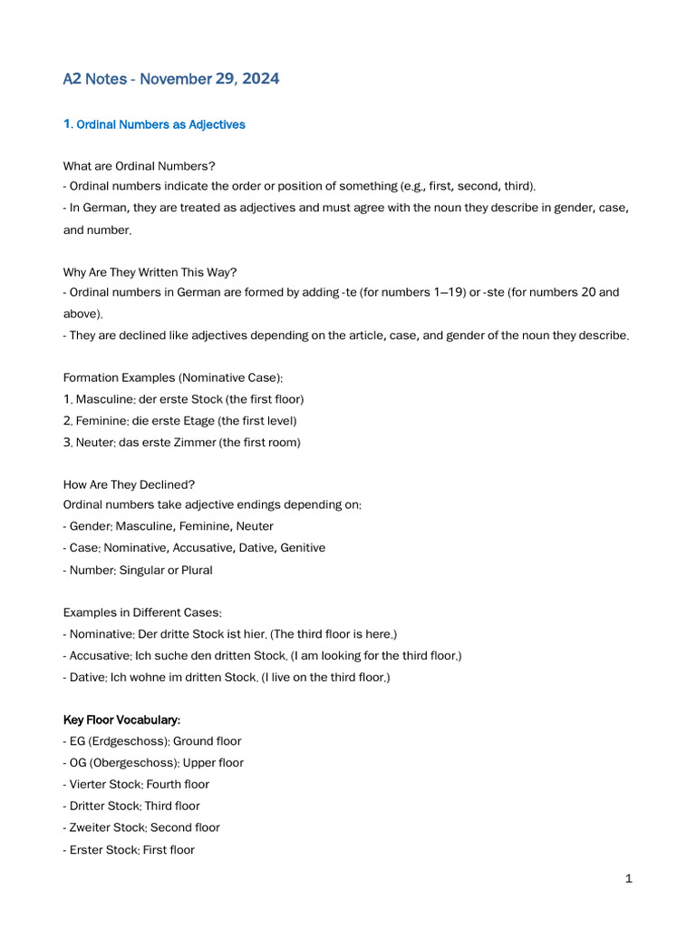 A2 Notes - November 29, 2024 | PDF | Grammatical Gender | Noun