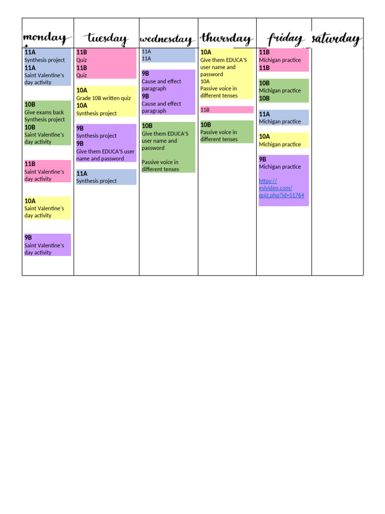 Weekly Planner Feb 17TH | PDF