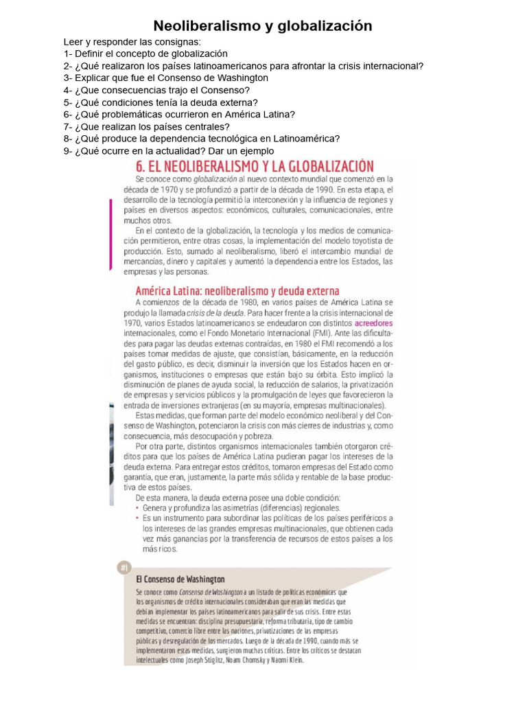 Neoliberalismo y Globalización | PDF