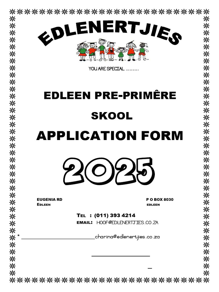 Edleen Pre-Primêre Skool Application 2025 | PDF | Fee