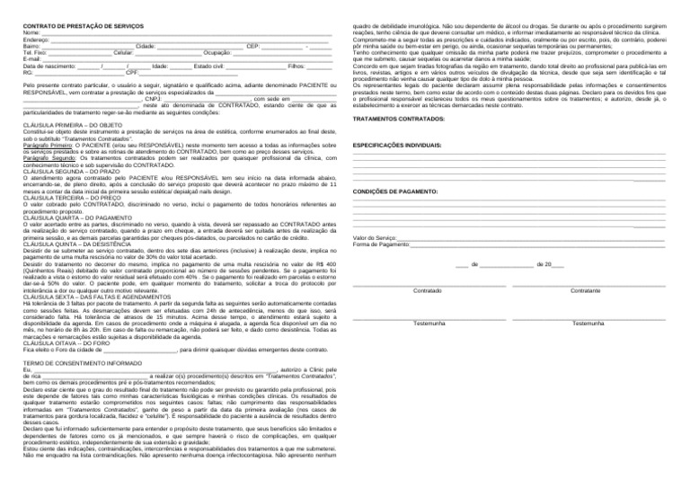 Contrato 1 - Termo de Consentimento | PDF | Cheque (banco ...