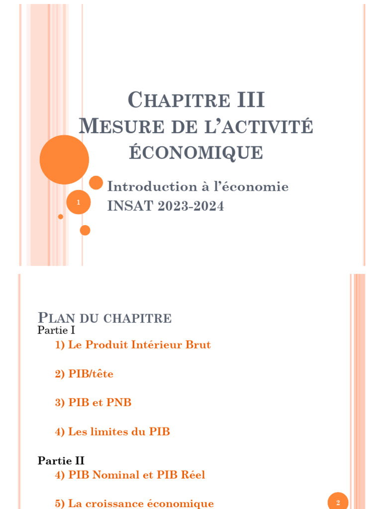 Mesure de l'Activité Économique et PIB | PDF | Produit intérieur brut ...