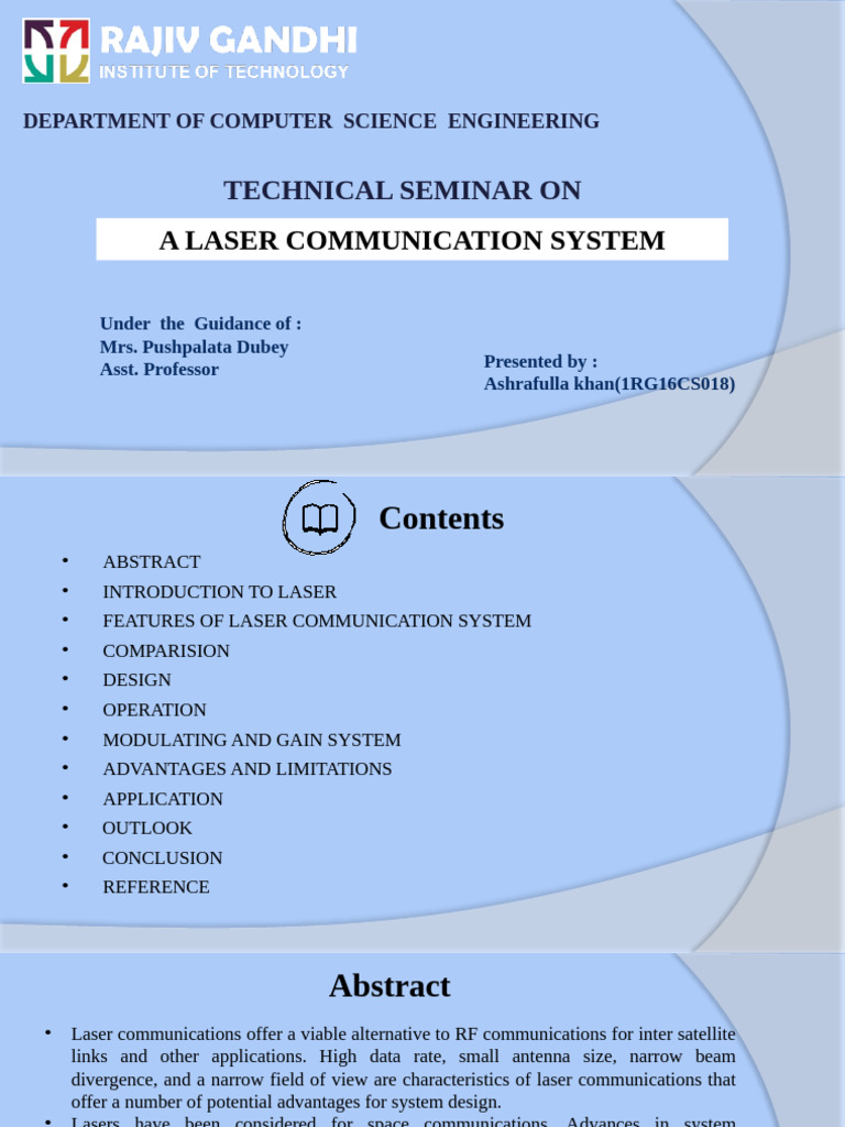 Laser Communication Systems Overview | PDF | Laser | Radio
