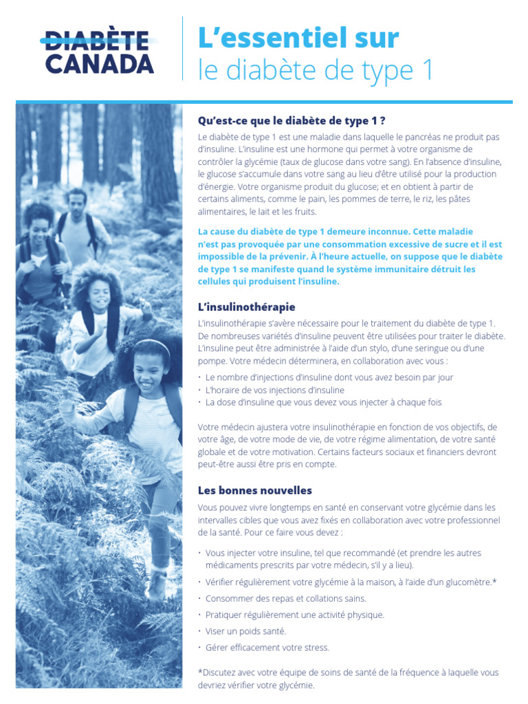 Diabète de type 1 : Guide essentiel | PDF | Insuline | Maladies et ...