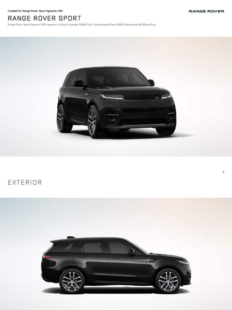 Range Rover Sport Dynamic HSE Overview | PDF | Anti Lock Braking System ...